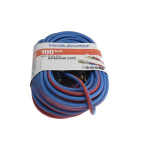 PRO-SOURCE 100', 12/3 Gauge/Conductors, Blue/Red Outdoor Extension Cord PS-AZB0040