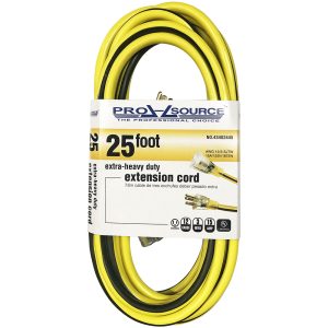 PRO-SOURCE 25', 12/3 Gauge/Conductors, Yellow/Black Outdoor Extension Cord PS-AZB0090