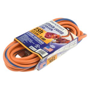 PRO-SOURCE 25', 12/3 Gauge/Conductors, Orange/Blue Outdoor Extension Cord PS-AZB0110