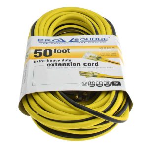 PRO-SOURCE 50', 14/3 Gauge/Conductors, Yellow/Black Outdoor Extension Cord PS-AZB0120