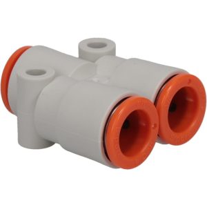 SMC PNEUMATICS Push-to-Connect Push-to-Connect Fitting: Y Connector, 3/8" OD KQ2U11-00A