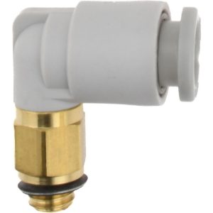 SMC PNEUMATICS Push-to-Connect Push-to-Connect Fitting: Elbow, M5x0.8 Thread, 6.00 mm OD KQ2L06-M5A