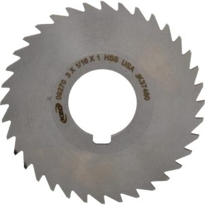 KEO Slitting & Slotting Saw: 3" Dia, 1/16" Thick, 1" Arbor Hole, 36 Teeth, High Speed Steel 950-000-689