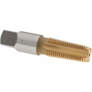 OSG Standard Pipe Tap: 1/4-18, NPTF, 4 Flutes, High Speed Steel, TiN Finish 1312805