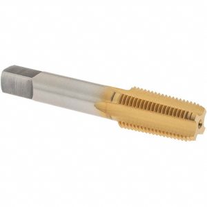 OSG Standard Pipe Tap: 1/8-27, NPTF, 4 Flutes, High Speed Steel, TiN Finish 1312705