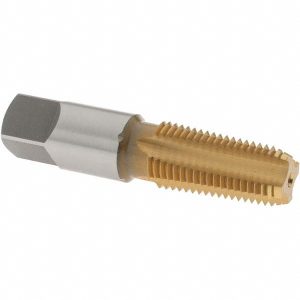 OSG Standard Pipe Tap: 1/4-18, NPT, 4 Flutes, High Speed Steel, TiN Finish 1310305