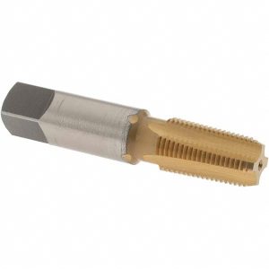 OSG Standard Pipe Tap: 1/8-27, NPT, 4 Flutes, High Speed Steel, TiN Finish 1310105