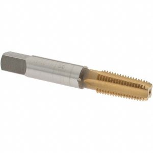 OSG Standard Pipe Tap: 1/16-27, NPT, 4 Flutes, High Speed Steel, TiN Finish 1310005