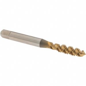 OSG Spiral Flute Tap: M6x1, Metric Coarse, 3 Flute, Plug Chamfer, 6H Class of Fit, High-Speed Steel, TiN Finish 1986005