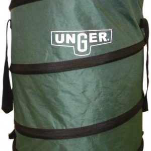 UNGER Collapsible Trash Can: 40 gal, Round, Green NB300