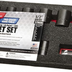 ABILITYONE Socket Set: Impact Standard, 11 Pc, 3/8" Drive, 3/8 to 1" 5130016503986