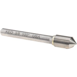 KEO Countersink: 3/8" Head Dia, 100.00 deg Included Angle, 1 Flute, Solid Carbide, Right Hand Cut 919-000-975