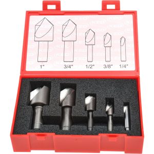 KEO Countersink Set: 5 Pc, 1/4 to 1" Head Dia, 1 Flute 919-000-046