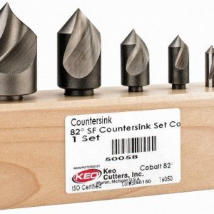 KEO Countersink Set: 5 Pc, 1/4 to 1" Head Dia, 1 Flute 919-000-045