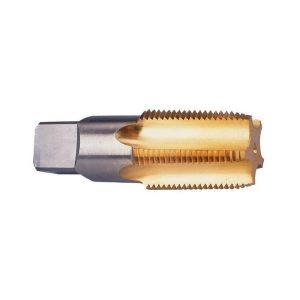 CLEVELAND Standard Pipe Tap: 1/4-18, NPT, 4 Flutes, High Speed Steel, TiN Finish C56703
