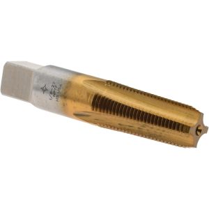 CLEVELAND Standard Pipe Tap: 1/8-27, NPT, 4 Flutes, High Speed Steel, TiN Finish C56702
