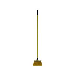 PRO-SOURCE 12" Wide, Yellow Polypropylene Bristles, 48" Vinyl-Coated Metal Handle, Angled Broom 45460847