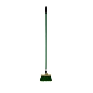 PRO-SOURCE 12" Wide, Green Polypropylene Bristles, 48" Vinyl-Coated Metal Handle, Angled Broom 45460870