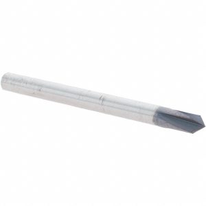 VALUE COLLECTION Chamfer Mill: 1/8" Dia, 1/8" Shank Dia, 90 deg, 4 Flute, Solid Carbide, Single End 36159