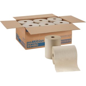 GEORGIA PACIFIC Enmotion 10" Recycled Paper Towel Rolls, Brown 89480