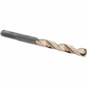 BARNES DISTRIBUTION Mechanics Drill Bit: 1/4" Dia, 135 &deg; Point, High Speed Steel, Weldon Shank, Split Point D20912-1