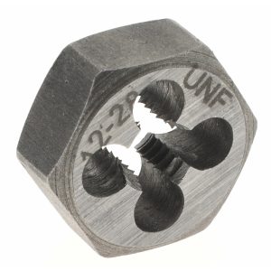IMPORT Hex Rethreading Die: #12-28, Right Hand, Carbon Steel 22172