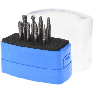 VALUE COLLECTION 8 Pc Double Cut Burr Set with Ball, Cone, Cylinder, Cylinder w/Rad End, Oval, Taper, Tree w/Pointed End, Tree w/Rad End SETCCSG1-2