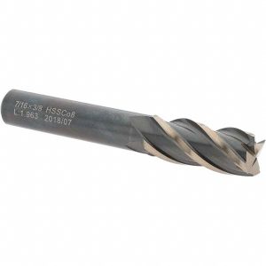 VALUE COLLECTION Square End Mill: 7/16" Dia, 1" LOC, 4 Flutes, High Speed Steel -20550-7