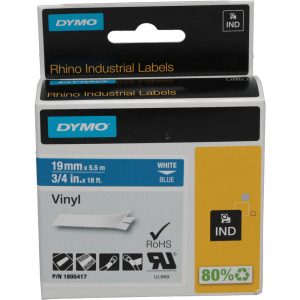 DYMO Label Maker Label: Blue, Vinyl, 216" OAL, 3/4" OAW 1805417
