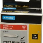 DYMO Label Maker Label: Red, Vinyl, 216" OAL, 3/4" OAW 1805422