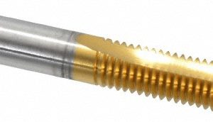 CLEVELAND Spiral Point Tap: M8 x 1.25, UNC, 2 Flutes, Plug, 2B, High Speed Steel, TiN Finish C55363