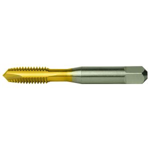 CLEVELAND Spiral Point Tap: 1/2-13, UNC, 3 Flutes, Plug, 2B, High Speed Steel, TiN Finish C55333