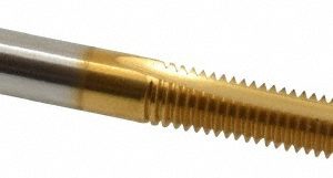 CLEVELAND Spiral Point Tap: M6 x 1, UNC, 2 Flutes, Plug, 2B, High Speed Steel, TiN Finish C55362