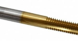 CLEVELAND #10-32 Plug RH 2B H3 TiN High Speed Steel 3-Flute Straight Flute Hand Tap C55170