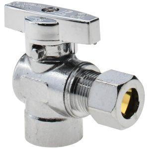 VALUE COLLECTION FIP 3/8 Inlet, 125 Max psi, Chrome Finish, Brass Water Supply Stop Valve 190-222HC