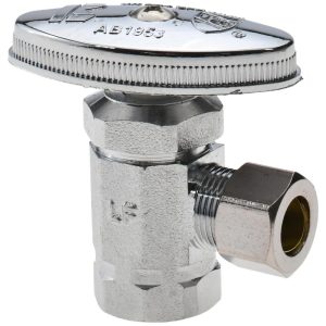 VALUE COLLECTION FIP 3/8 Inlet, 125 Max psi, Chrome Finish, Brass Water Supply Stop Valve 192-122HC