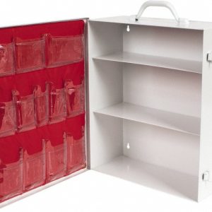 MEDIQUE 15-3/4 Inch Wide x 5-3/8 Inch Deep x 16-3/4 Inch High, Fixed Industrial Empty First Aid Cabinet 712MTM