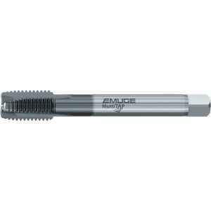 EMUGE Spiral Point Tap: M20x2.5 Metric, 3 Flutes, Plug Chamfer, 2B Class of Fit, HSS-E Cobalt, TiCN Coated CU499300.0120