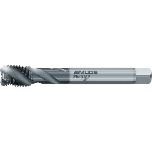 EMUGE Spiral Flute Tap: M12x1.75, Metric, 3 Flute, Bottoming Chamfer, 6H Class of Fit, High-Speed Steel-E, TiCN Finish CU539300.0112