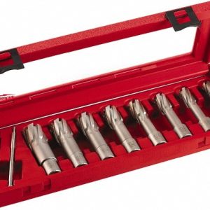MILWAUKEE TOOL 8 Piece, 9/16 to 1-1/16" Cutter Diam, 2" Cutting Depth, Carbide-Tipped Annular Cutter Set 49-22-8440