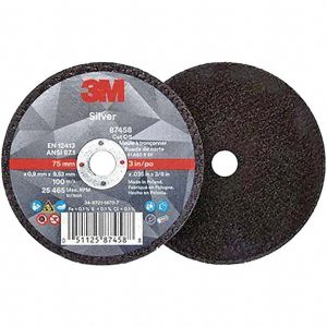 3M Cutoff Wheel: 3" Dia, 0.0350" Thick, 3/8" Hole, Ceramic 7100139208