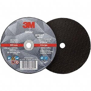 3M Cutoff Wheel: 4" Dia, 1/8" Thick, 3/8" Hole, Ceramic 7100141050