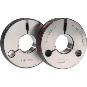 SPI Threaded Ring Gage: 1-14 Thread, Class 2A, Go & No Go 23-209-0