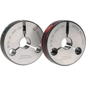 SPI Threaded Ring Gage: 9/16-24 Thread, Class 2A, Go & No Go 23-185-2