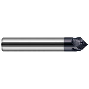 HARVEY TOOL Chamfer Mill: 1/4" Dia, 1/4" Shank Dia, 90 deg, 2 Flute, Solid Carbide, Single End 860516-C3