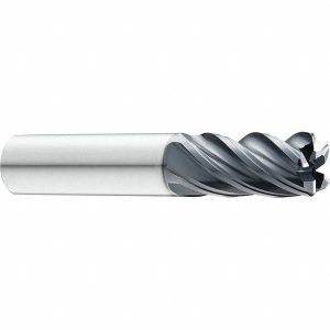SGS Square End Mill: 7/16" Dia, 7/8" LOC, 5 Flute, Solid Carbide 37170