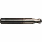 EMUGE Ball End Mill: 2 Flute, Solid Carbide 1921R.0375