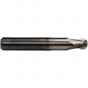EMUGE Ball End Mill: 2 Flute, Solid Carbide 1921R.0375