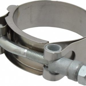 CAMPBELL FITTINGS T-Bolt Band Clamp: 1.72 to 1.94" Hose, 3/4" Wide, Stainless Steel 30050-0188-051