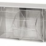 QUANTUM STORAGE 4 Compartment Gray Small Parts Tip Out Stacking Bin Organizer QTB304GY